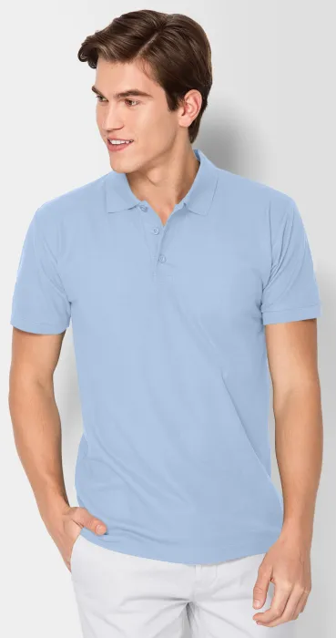 Patogūs vyriški polo marškinėliai, mėlynas dangus