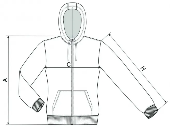 Moteriški maskuojami sportiniai marškinėliai - matmenų lentelė