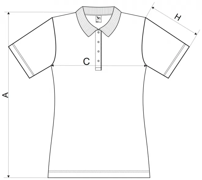 Moteriški ploni polo marškinėliai - matmenų lentelė