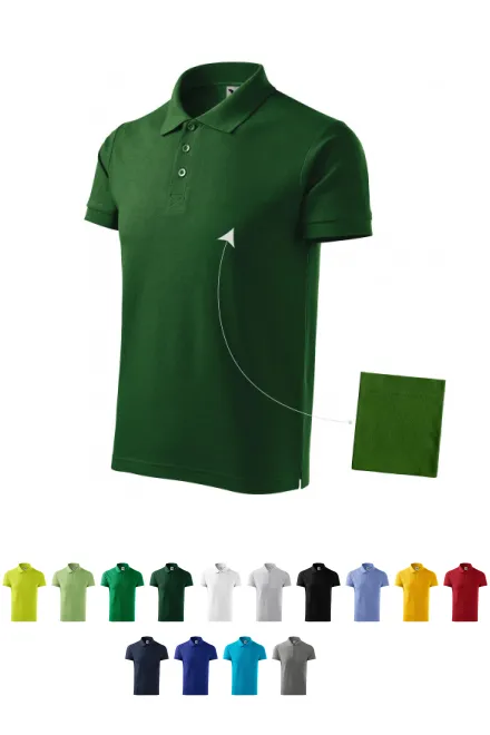 Elegantiški vyriški polo marškinėliai, butelis žalias
