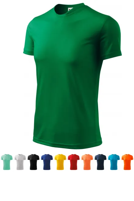 Marškinėliai su asimetriška iškirpte, žolė žalia