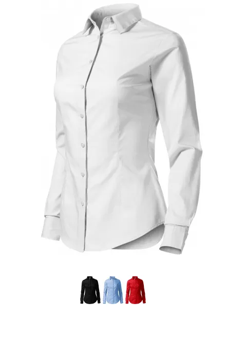 Moteriška medvilninė palaidinė ilgomis rankovėmis, balta