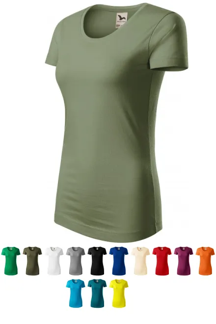 Moteriški ekologiškos medvilnės marškinėliai, khaki