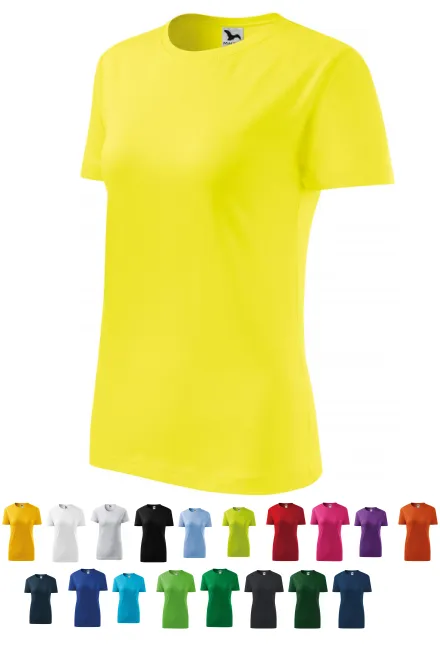Moteriški klasikiniai marškinėliai, citrinos geltona