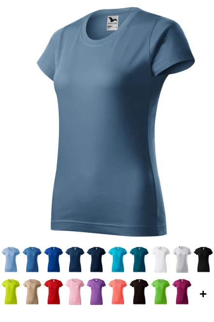 Moteriški paprasti marškinėliai, denim