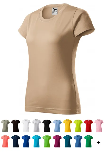 Moteriški paprasti marškinėliai, smėlėtas