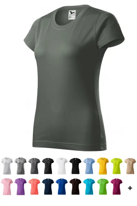 Moteriški paprasti marškinėliai, tamsus skalūnas