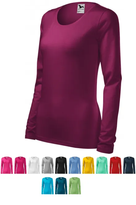 Moteriški prigludę marškinėliai ilgomis rankovėmis, fuksija