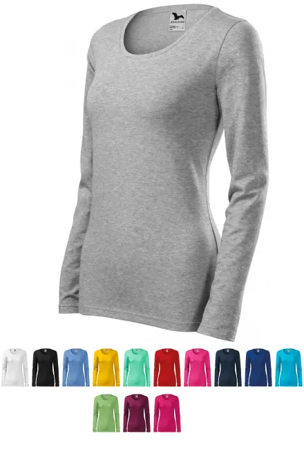 Moteriški prigludę marškinėliai ilgomis rankovėmis, tamsiai pilkas marmuras