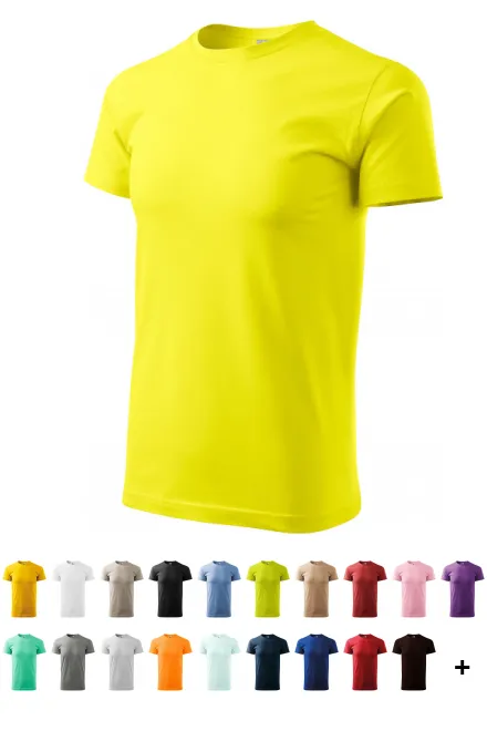 Paprasti vyriški marškinėliai, citrinos geltona