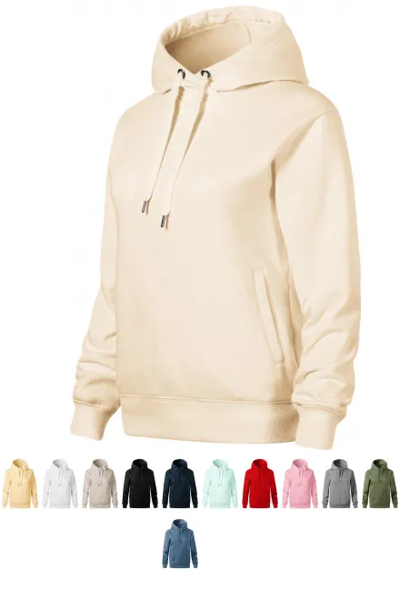 Patogus moteriškas megztinis su gobtuvu, migdolų