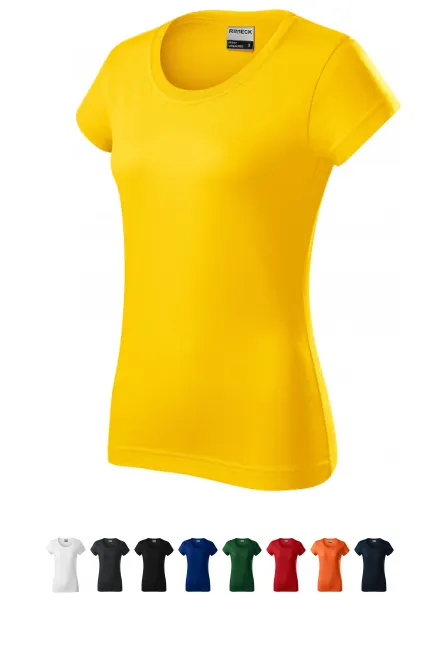 Patvarūs sunkūs moteriški marškinėliai, geltona