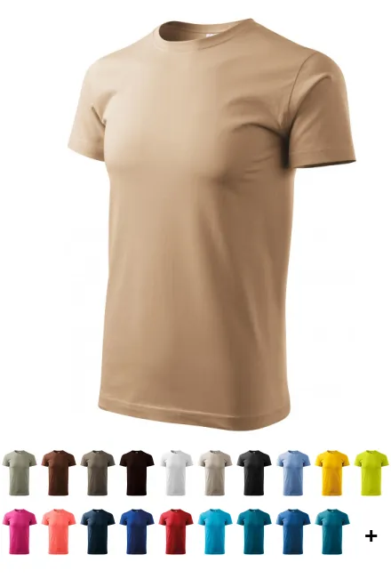 „Unisex“ didesnio svorio marškinėliai, smėlėtas