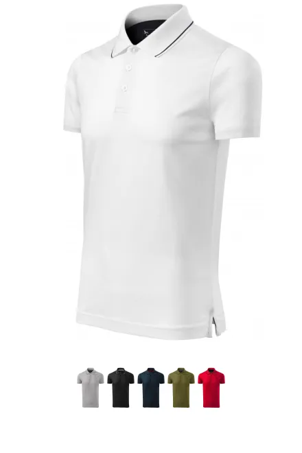 Vyriški elegantiški merserizuoti polo marškinėliai, balta