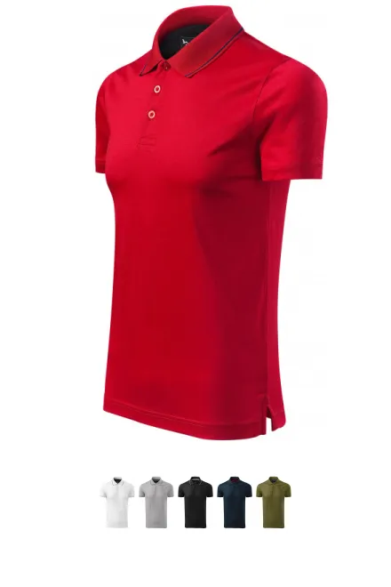Vyriški elegantiški merserizuoti polo marškinėliai, formula red