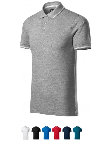 Vyriški kontrastingi polo marškinėliai, tamsiai pilkas marmuras