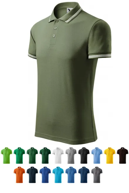 Vyriški kontrastiniai polo marškinėliai, khaki