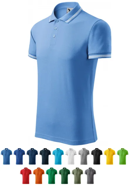 Vyriški kontrastiniai polo marškinėliai, mėlynas dangus