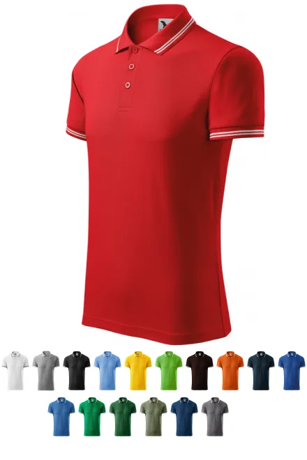 Vyriški kontrastiniai polo marškinėliai, raudona