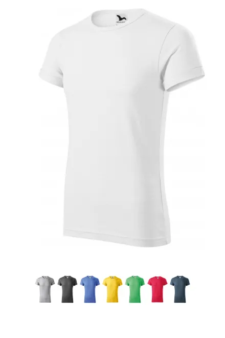 Vyriški marškinėliai susuktomis rankovėmis, balta