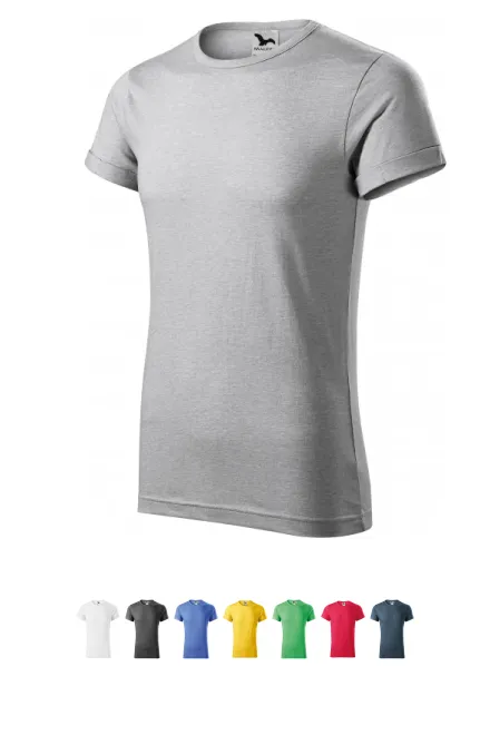 Vyriški marškinėliai susuktomis rankovėmis, sidabro marmuras