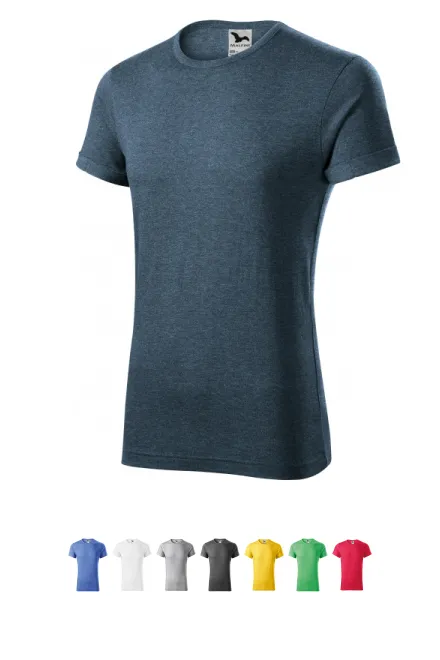 Vyriški marškinėliai susuktomis rankovėmis, tamsus džinsinis marmuras