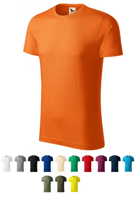 Vyriški marškinėliai, tekstūruota organinė medvilnė, oranžinė