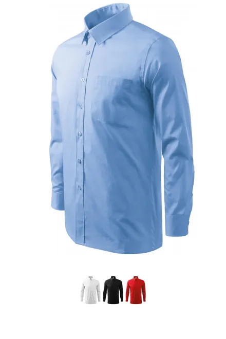 Vyriški marškiniai ilgomis rankovėmis, mėlynas dangus