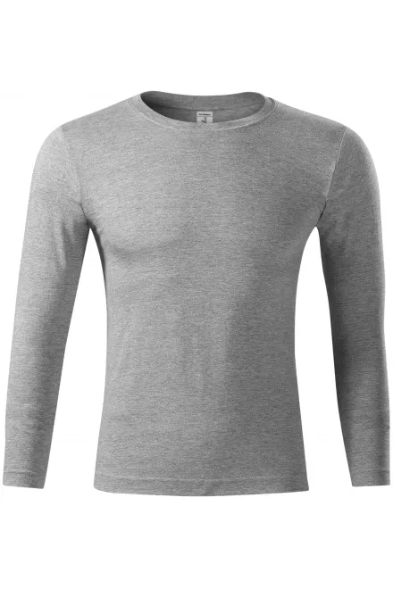 Lengvi marškinėliai ilgomis rankovėmis - tamsiai pilkas marmuras, L