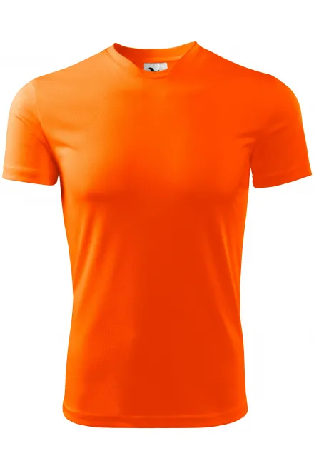 Marškinėliai su asimetriška iškirpte - neoninis oranžinis, XL