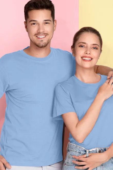 Lengvi marškinėliai trumpomis rankovėmis, mėlynas dangus