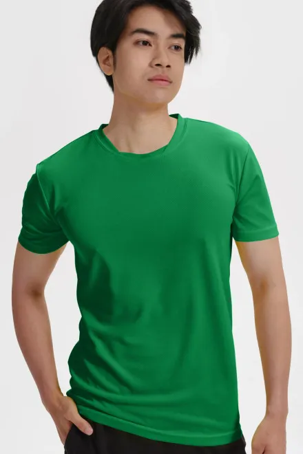 Marškinėliai su asimetriška iškirpte, žolė žalia