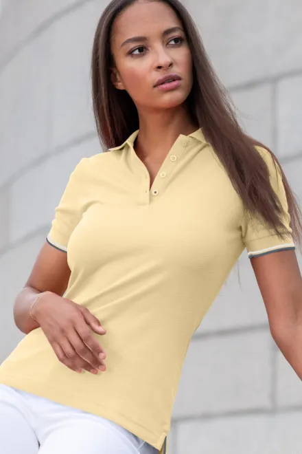 Moteriški klasikiniai polo marškinėliai, vanilės