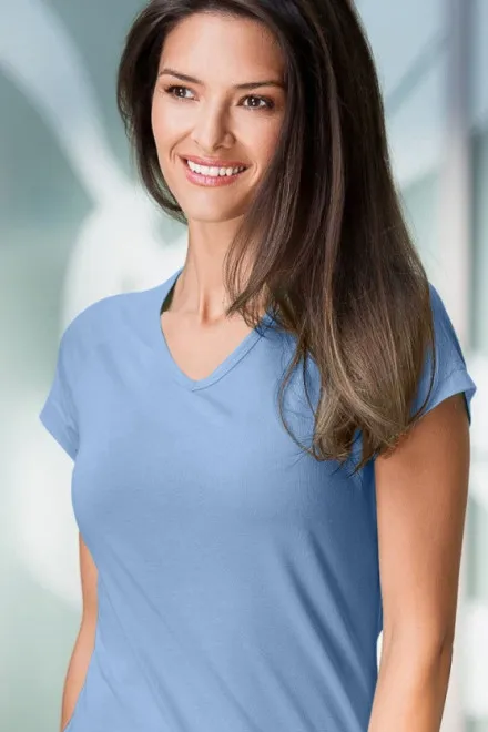 Moteriški ploni marškinėliai su raglano rankove, mėlynas dangus