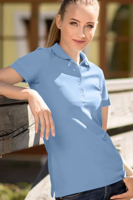Moteriški polo marškinėliai, mėlynas dangus