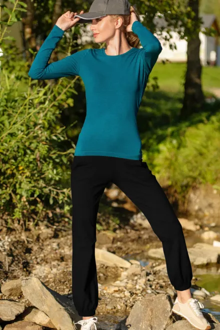 Moteriškos sportinės kelnės su kišenėmis, juoda