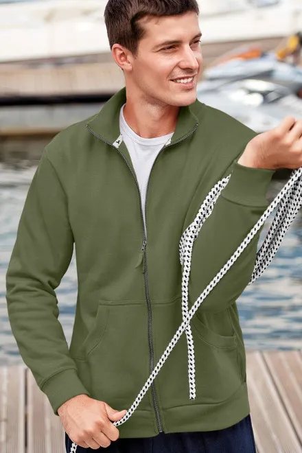 Paprasti vyriški marškinėliai be gobtuvo, khaki