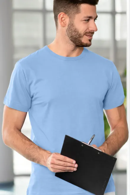 Patvarūs vyriški marškinėliai, mėlynas dangus