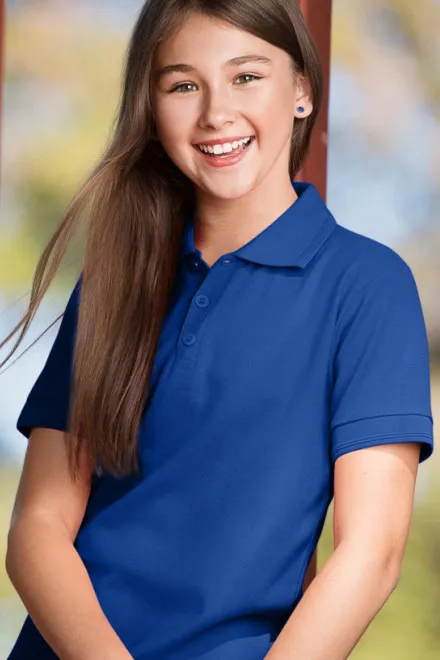 Polo marškinėliai vaikams, karališkai mėlyna