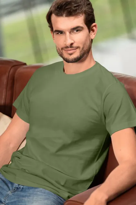 „Unisex“ didesnio svorio marškinėliai, khaki