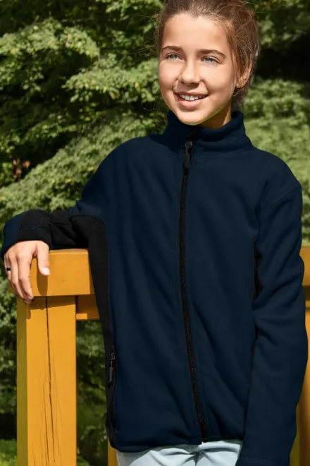 Vaikų vilnos kontrastinė striukė, tamsiai mėlyna