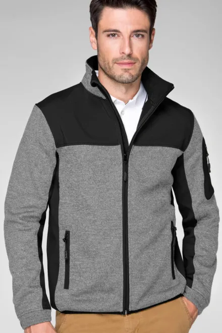 Vyriška laisvalaikio striukė, šviesiai trikotažinės pilkos spalvos