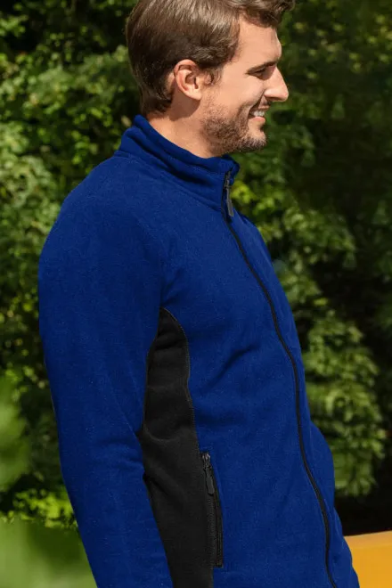 Vyriška vilnonė kontrastinė striukė, karališkai mėlyna