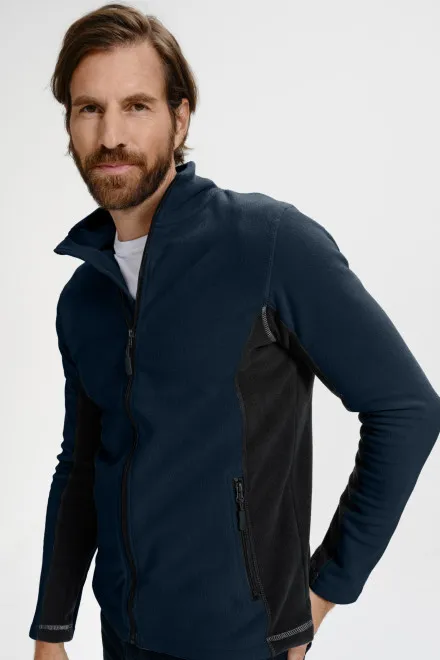 Vyriška vilnonė kontrastinė striukė, tamsiai mėlyna