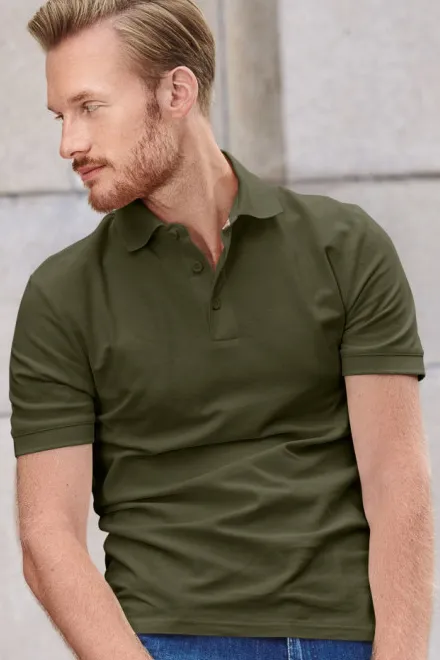 Vyriški ekologiškos medvilnės polo marškinėliai, military