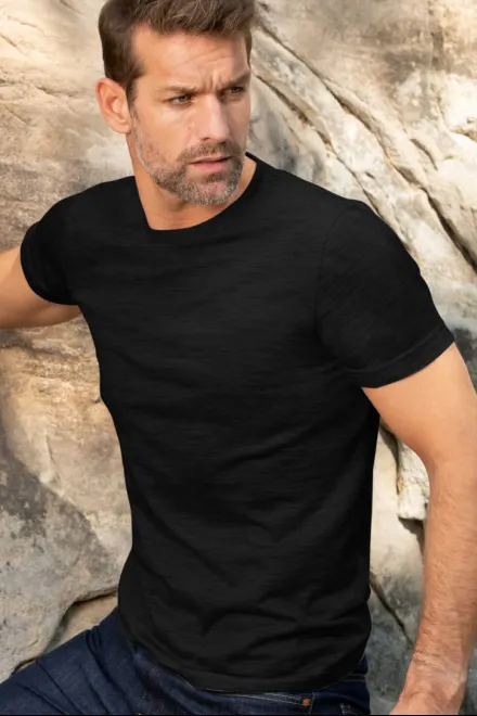 Vyriški marškinėliai iš merino vilnos, juoda