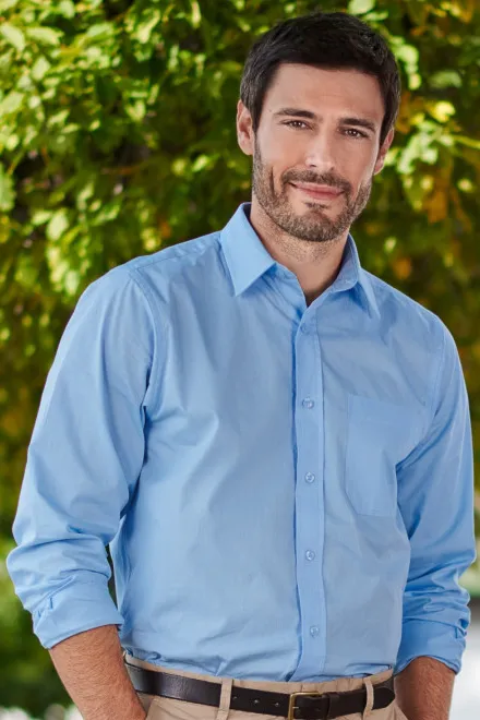 Vyriški marškiniai ilgomis rankovėmis, mėlynas dangus