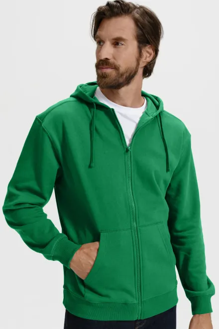 Vyriški sportiniai marškinėliai su gobtuvu, žolė žalia