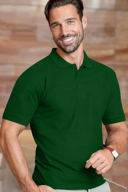 Vyriški sunkiasvoriai polo marškinėliai, butelis žalias