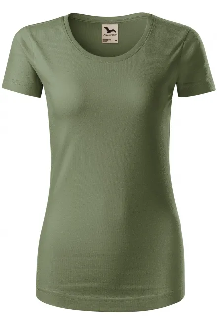 Moteriški ekologiškos medvilnės marškinėliai - khaki, M